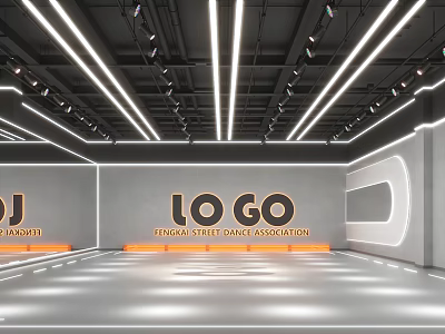 Fengda Street Dance Association Fitness Studio With Spacious Training Space And Modern Lighting 3d model