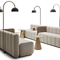Modern deck sofa deck combination 3d model