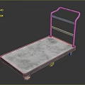 Stainless Steel Platform Trolley With Flat Surface Metal Handle And Swivel Wheels