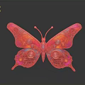 Intricate Decorative Butterfly With Colorful Wings Gears Gemstone And Metallic Accents