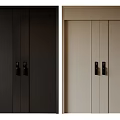 Modern Black And Beige Double Doors Design For Interior Spaces 3d model
