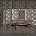 New Chinese-style partition porch partition 3d model