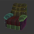 Gray Padded Armchair With Comfortable Backrest Armrests And Soft Velvet Fabric Design
