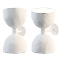 Set of Two White Textured Modern Wall Lamps for Home Interior Lighting