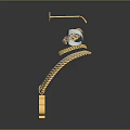 Luxury Gold Jewelry Set Featuring Necklace With Dollar Sign Pendant Bracelet Earrings And Watch