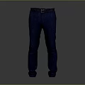 Blue Denim Pants With Black Belt Slim Fit For Casual Style