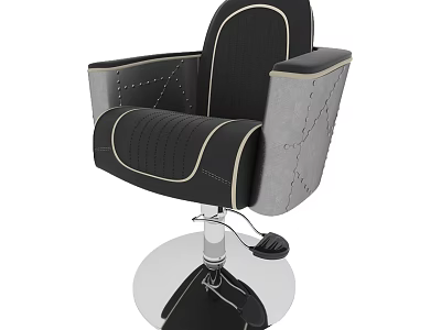 Modern Massage Chair With Black Gray Upholstery Stitched Design And Metal Base 3d model