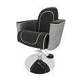 Modern Massage Chair With Black Gray Upholstery Stitched Design And Metal Base