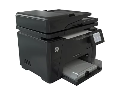 HP Black Multifunction Office Appliance Printer With Display Screen And Scanner 3d model