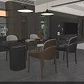 Upscale Modern Dining Table Set With Marble Tabletop And Comfortable Upholstered Chairs For Elegant Interiors