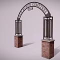 Old Burgh Cemetery Arched Entrance Gate With Red Brick Pillars And 1820 Inscription