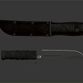 Durable Tactical Knife With Sharp Stainless Steel Blade Textured Handle And Protective Leather Sheath
