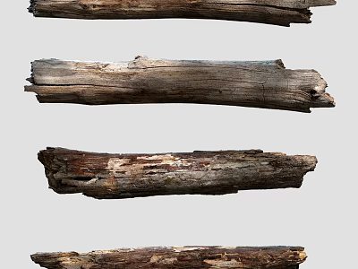 Natural Stone And Wood Elements With Rustic Texture For Decor Projects 3d model