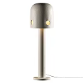 Elegant Modern Floor Lamp With Cylindrical Metal Shade And Warm Ambient Lighting Design