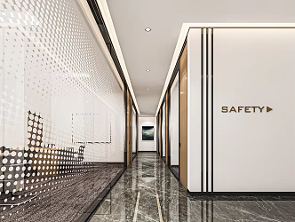 Modern Aisle Company Aisle Office Aisle Office Corridor Office Corridor Glass Partition 3d model