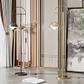 New Chinese floor lamp floor lamp combination 3d model