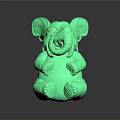 Cute Neon Green Elephant Toy In Sitting Pose With Open Mouth And Large Ears