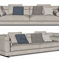 Modern double sofa multiplayer sofa 3d model