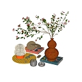 Modern Decoration Ornaments Floriculture Tea Table Ornaments Table Lamp Book Candle 3d model