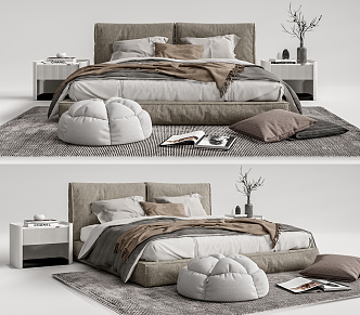 Modern Double Bed 3d model