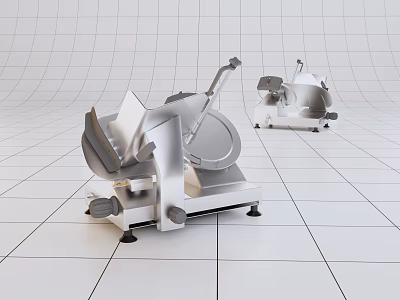 Stainless Steel Commercial Food Slicer For Professional Kitchen Use With Heavy Duty Design 3d model