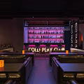 Modern Bar Interior Design With Bar Counter Seating Area And Ambient Lighting
