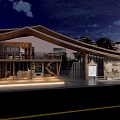 Post Station Bus Station Building Appearance 3d model