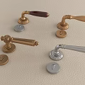Various Style Door Handles With Gold Silver Brown Colors And Metal Base Design