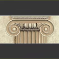 Ornate Classical Architectural Capital With Carved Volute Details And Stone Base