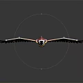Colorful Metallic Mechanical Bird With Blue Red Green Wings In Flight