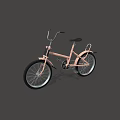Pastel Pink Vintage Bicycle Featuring Black Seat Metal Frame And Spoked Wheels