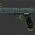 Modern Sleek Tactical Pistol Design With Metal Frame And Wooden Grip
