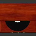 Red Phonograph With Open Lid Vinyl Record And Metro Retail Label