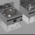 Stainless Steel Commercial Kitchen Equipment with Double Cooking Stations and Burners
