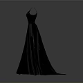 Man in Black Long Dress 3D Model with Back View Display Design