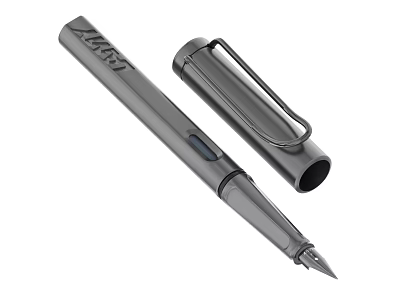 LAMY Metallic Fountain Pen With Open Cap And Sleek Writing Design 3d model