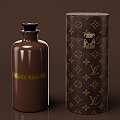 Modern perfume perfume bottle glass bottle LV presbyopic leather LV floating shadow 3d model