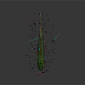 Small Characters With Glowing Weapons Near Green Creature Open Mouth And Colorful Light Beams