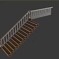 Wooden Staircase Design With Classic Handrail And Vertical Baluster Steps