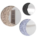 Decorative Round Mirror With Textured Edges In Natural Black And Blue Designs