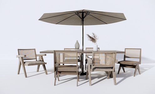 Quiet outdoor tables and chairs Outdoor leisure tables and chairs 3d model