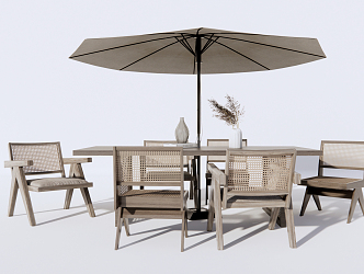 Quiet outdoor tables and chairs Outdoor leisure tables and chairs 3d model