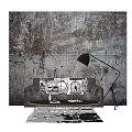 Two Seater Sofa With Throw Pillows Gray Textured Wall Floor Lamp And Coffee Table