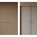 Modern Double Doors Design With Wooden And Light Colored Surface Finish 3d model