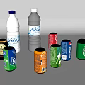 Assorted Bottled Water And Canned Beverages Including Soda Juice And Green Tea Drinks