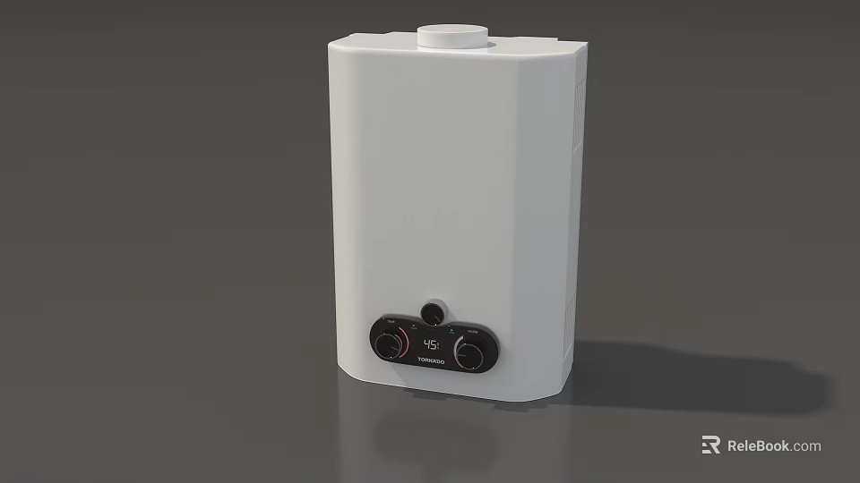 White Small Home Appliance With Top Lid And Two Control Knobs 3d model