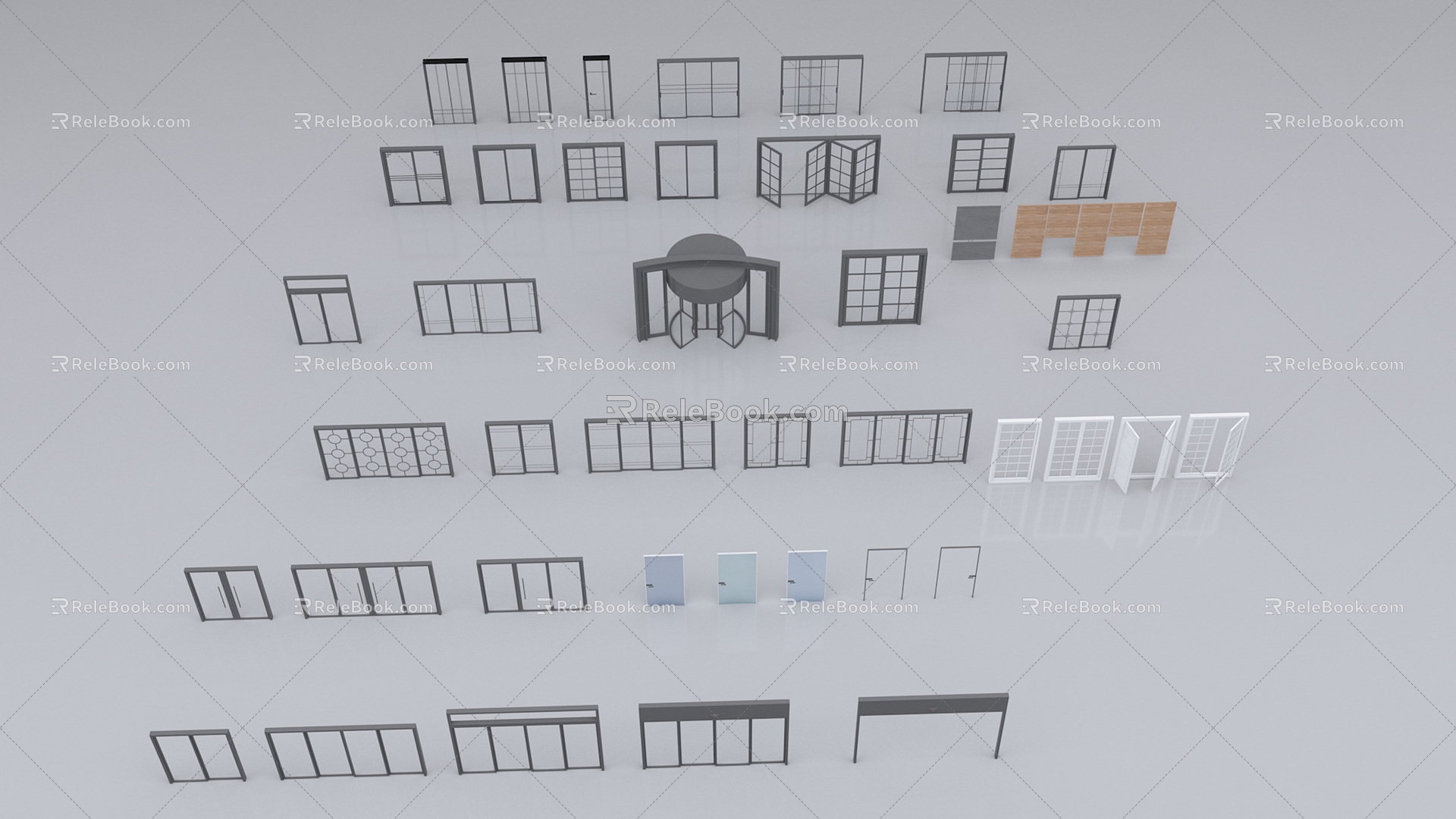 Collection of doors and windows 3d model