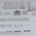 Collection of doors and windows 3d model