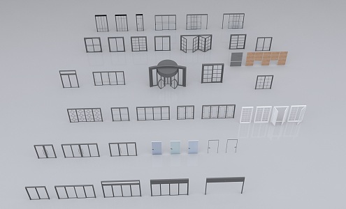 Collection of doors and windows 3d model