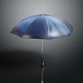 Stylish Blue Umbrella Foldable Design With Metallic Handle Shiny Canopy For Daily Use